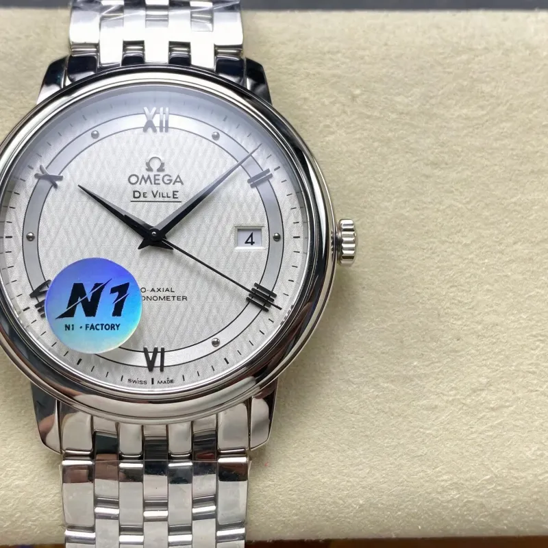 Omega De Ville 424.10.40.20.02.005 Replica - Quadrante Argento Acciaio Inossidabile