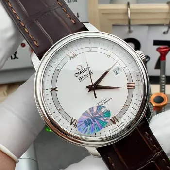 Omega De Ville 424.13.40.20.02.002 Replica - Quadrante Argento Acciaio Inossidabile