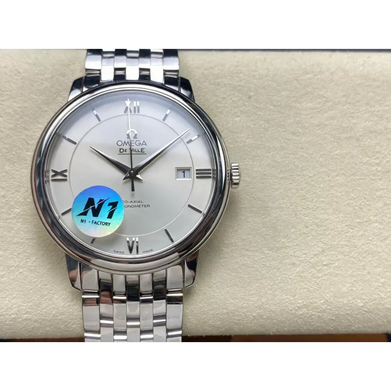 Omega De Ville 424.10.40.20.02.003 Replica - Quadrante Argento Acciaio Inossidabile