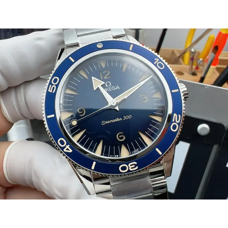 Omega Seamaster 234.30.41.21.03.001 Replica - Quadrante Blu Lunetta Scanalata