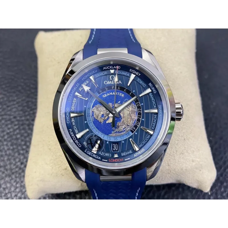 Omega Seamaster Aqua Terra 150M Worldtimer 220.12.43.22.03.001 Replica - Quadrante Blu