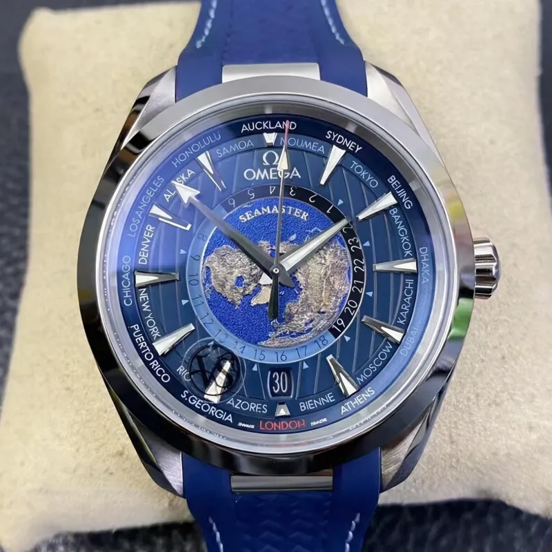 Omega Seamaster Aqua Terra 150M Worldtimer 220.12.43.22.03.001 Replica - Quadrante Blu