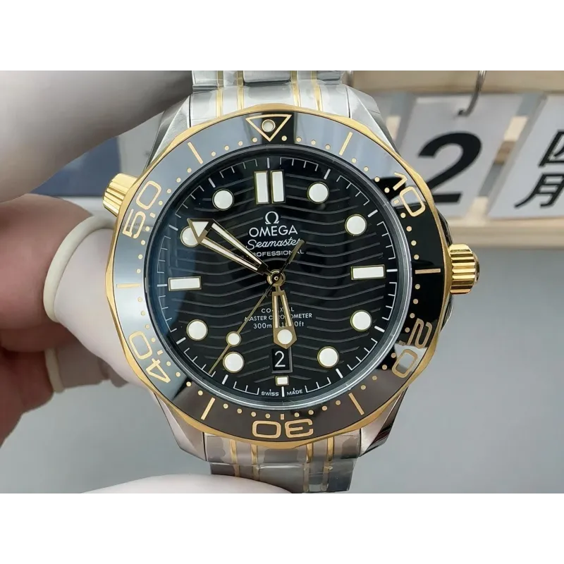 Omega Seamaster 210.20.42.20.01.002 Replica - Quadrante Nero Lunetta Scanalata