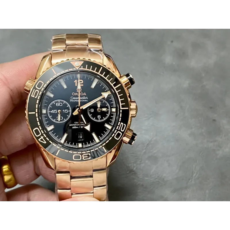 Omega Seamaster Planet Ocean 600M 215.63.46.51.01.001 Replica - Quadrante Nero Oro Rosa
