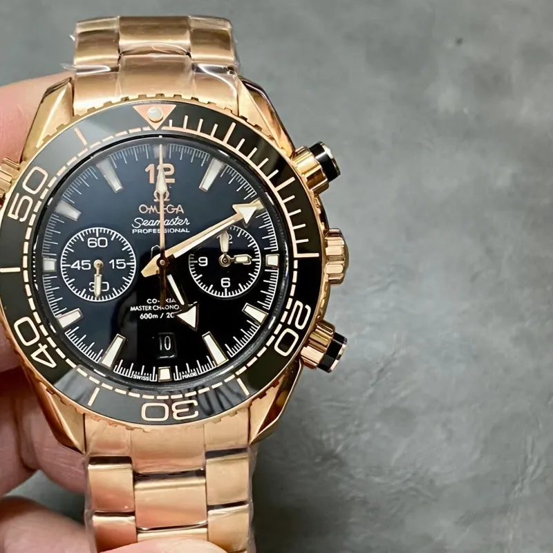Omega Seamaster Planet Ocean 600M 215.63.46.51.01.001 Replica - Quadrante Nero Oro Rosa