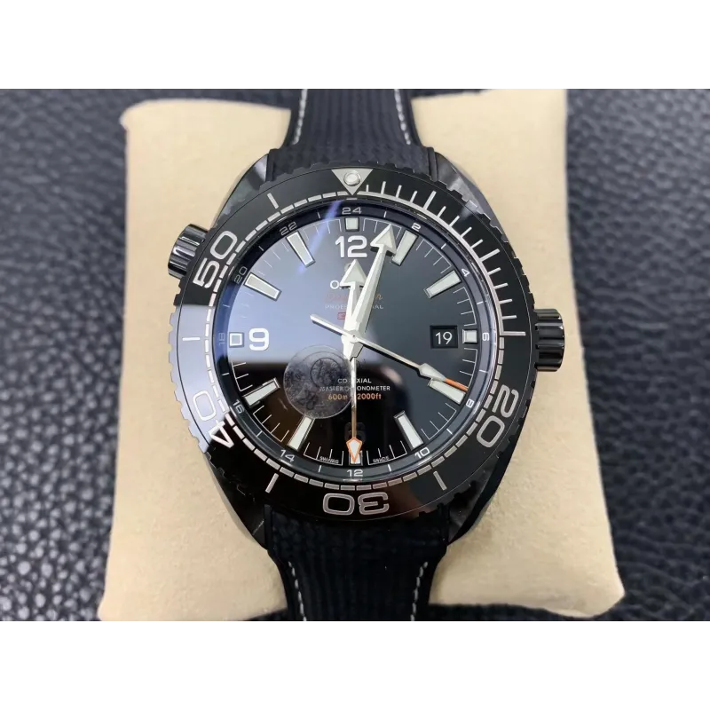 Omega Seamaster Planet Ocean 600M GMT Deep Black 215.92.46.22.01.001 Replica - Quadrante Nero