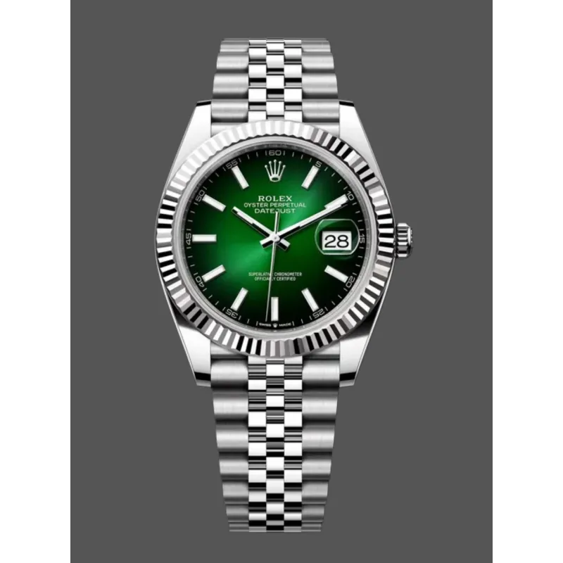 Rolex Datejust Wimbledon 126334 Replica - Quadrante Verde Lunetta Scanalata