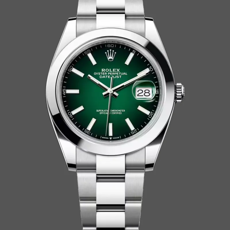 Rolex Datejust 126300 Wimbledon 126300 Replica - Quadrante Verde Bracciale Jubilee