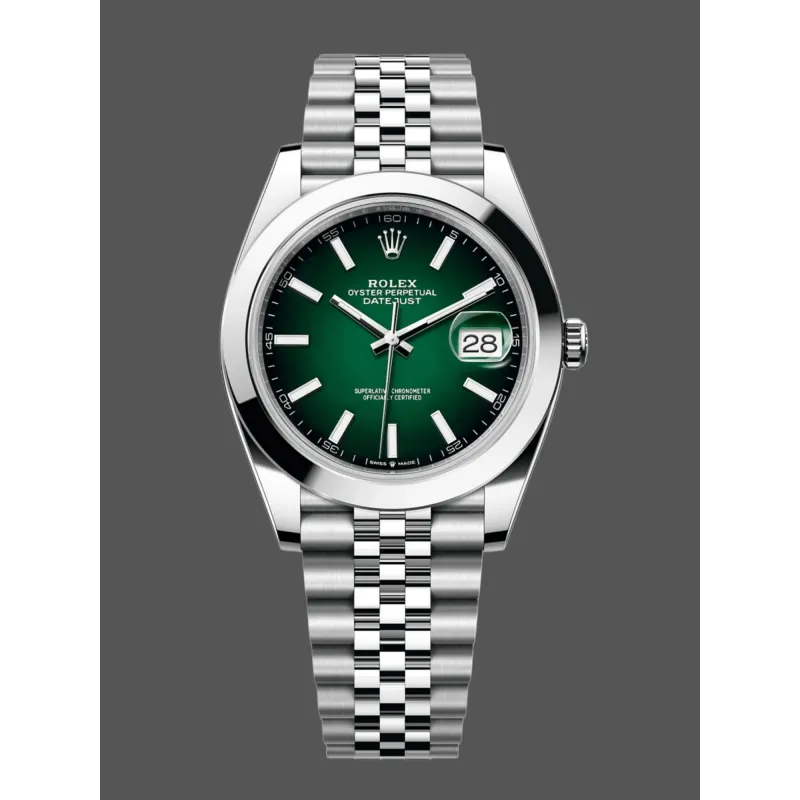 Rolex Datejust 126300 Wimbledon 126300 Replica - Quadrante Verde Bracciale Jubilee