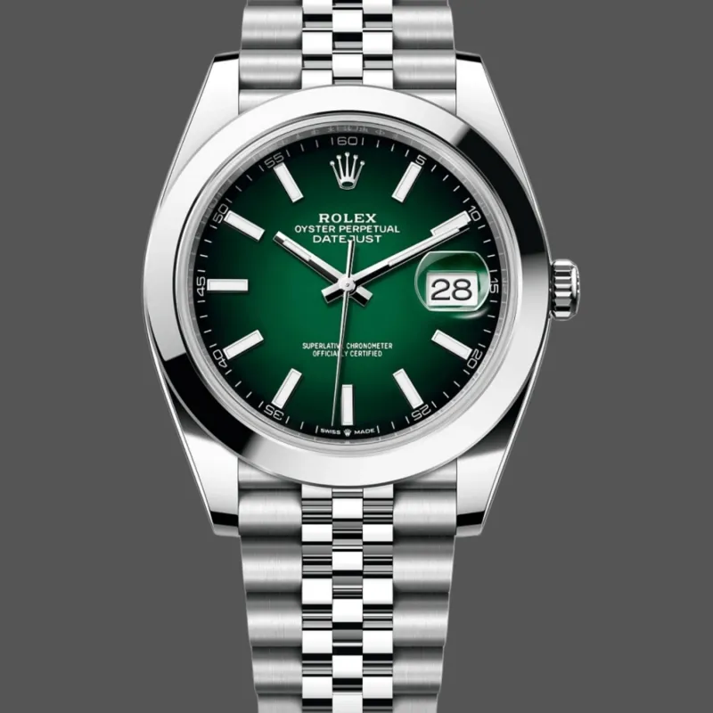 Rolex Datejust 126300 Wimbledon 126300 Replica - Quadrante Verde Bracciale Jubilee