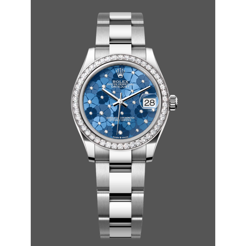 Rolex Datejust Donna 278384RBR Replica - Quadrante Blu Lunetta con Diamanti