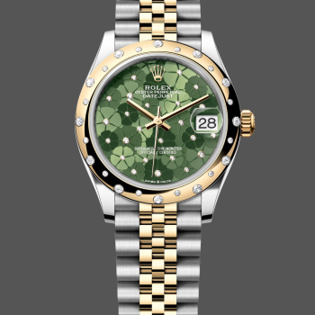 Rolex Datejust Donna 278343RBR Replica - Quadrante Verde Oliva Lunetta con Diamanti