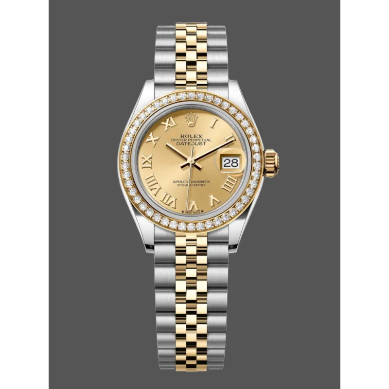 Rolex Datejust Donna 279383RBR Replica - Quadrante Champagne Lunetta con Diamanti