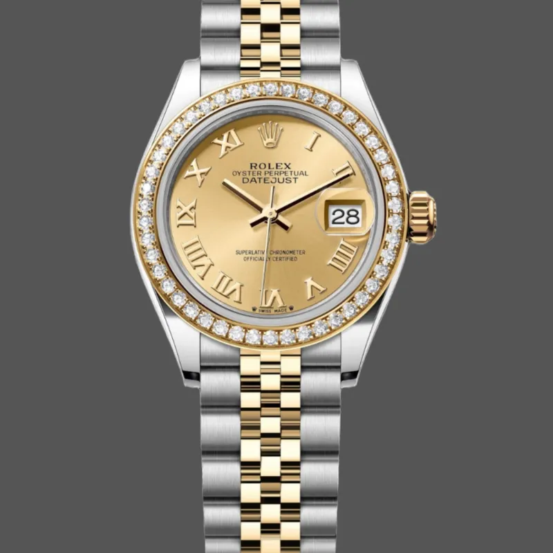 Rolex Datejust Donna 279383RBR Replica - Quadrante Champagne Lunetta con Diamanti