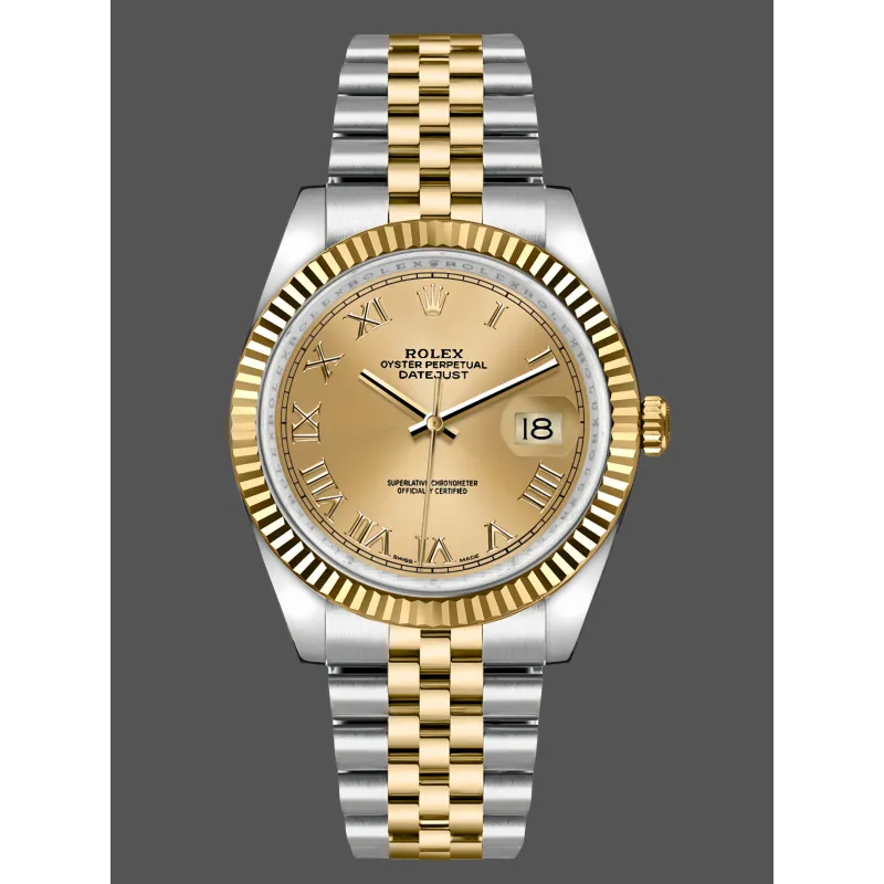Rolex Datejust Unisex 116233 0147 Replica - Quadrante Champagne Lunetta Scanalata