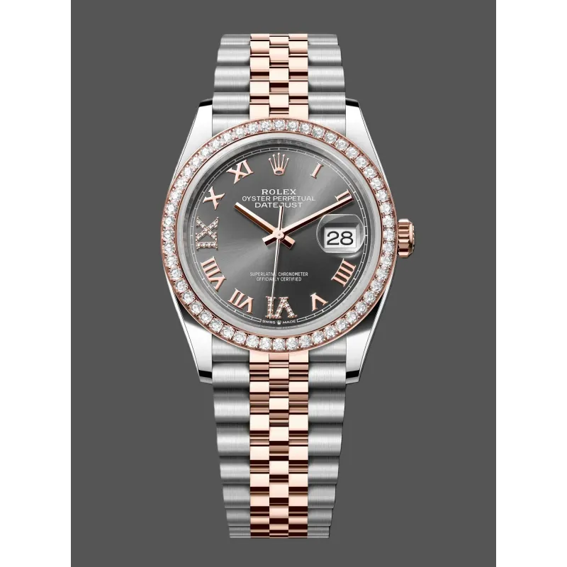 Rolex Datejust 36 Unisex 126281RBR Replica - Quadrante Cioccolato Lunetta con Diamanti