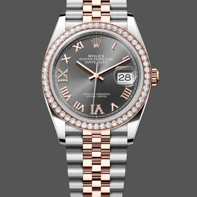 Rolex Datejust 36 Unisex 126281RBR Replica - Quadrante Cioccolato Lunetta con Diamanti