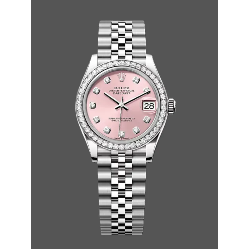 Rolex Datejust 31 Donna 278384RBR Replica - Quadrante Rosa Lunetta con Diamanti