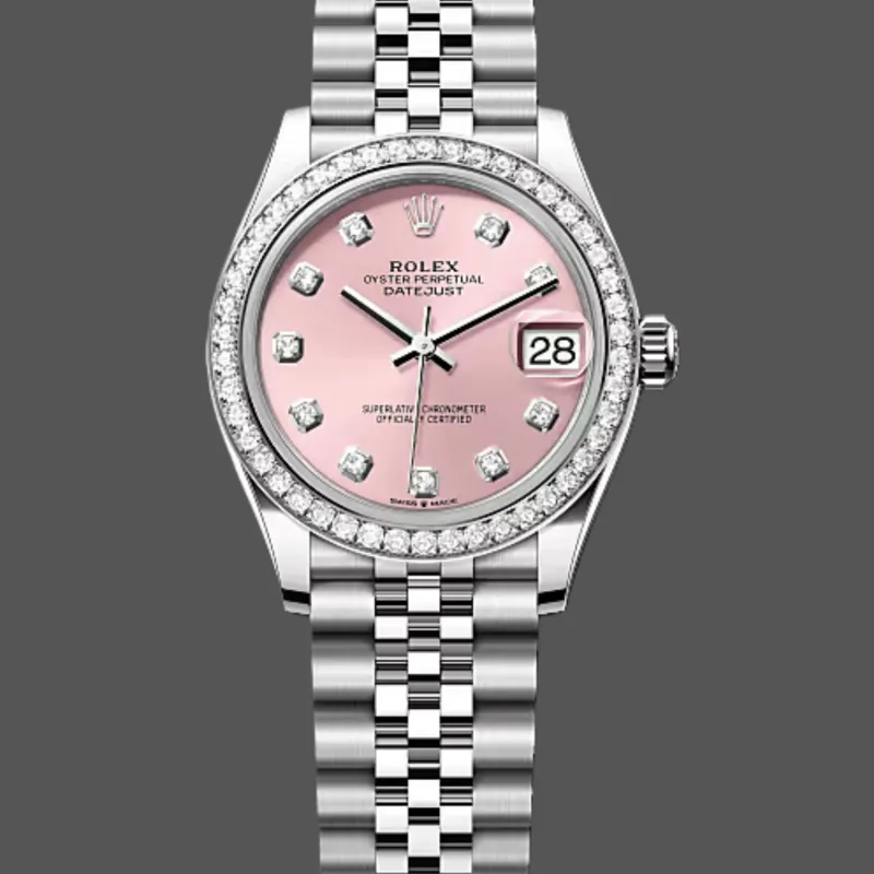 Rolex Datejust 31 Donna 278384RBR Replica - Quadrante Rosa Lunetta con Diamanti