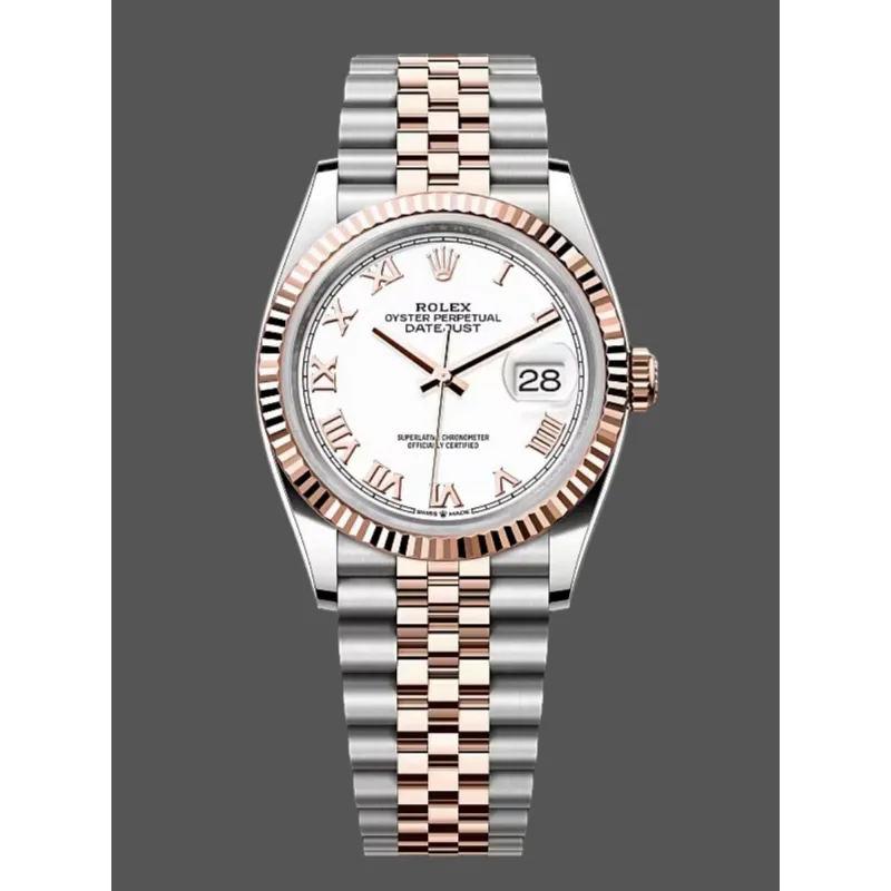 Rolex Datejust Donna 126231 Replica - Quadrante Bianco Lunetta Scanalata