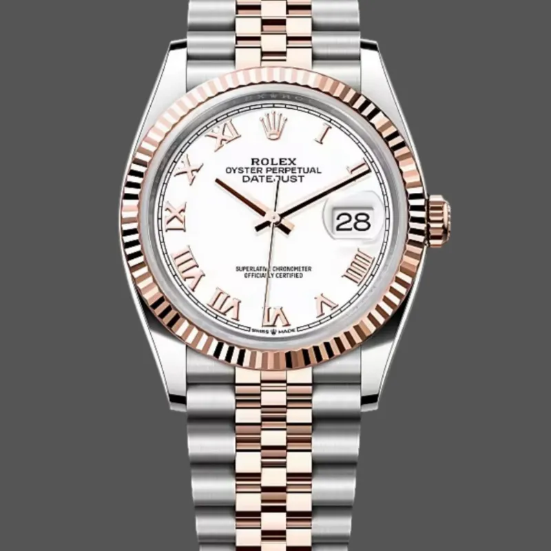 Rolex Datejust Donna 126231 Replica - Quadrante Bianco Lunetta Scanalata