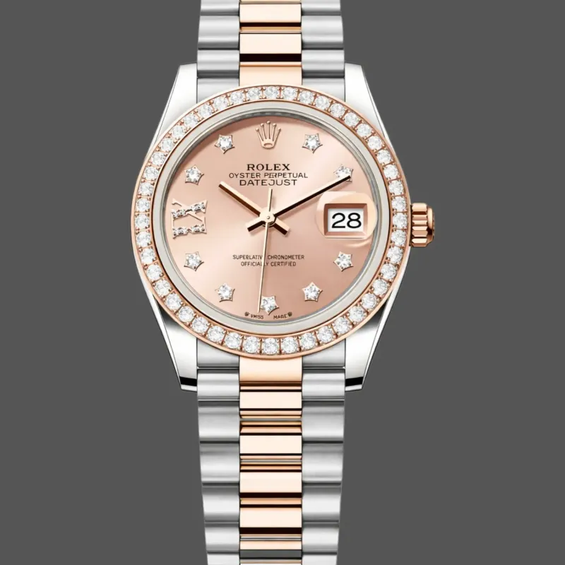 Rolex Lady-Datejust 28 Unisex 279381RBR Replica - Quadrante Rosa Lunetta con Diamanti