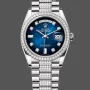 Rolex Day-Date 36 Unisex 128349RBR Replica - Quadrante Blu Lunetta con Diamanti