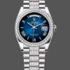 Rolex Day-Date 36 Unisex 128349RBR Replica - Quadrante Blu Lunetta con Diamanti