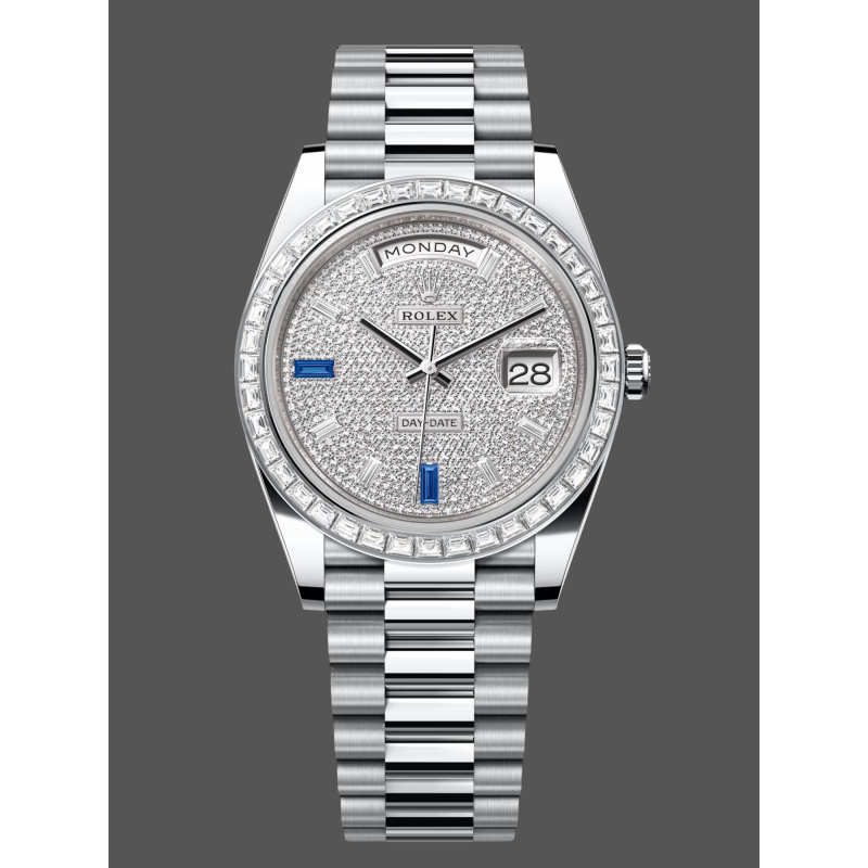 Rolex Day-Date 228396TBR Replica - Quadrante Pavé Diamanti Acciaio Inossidabile