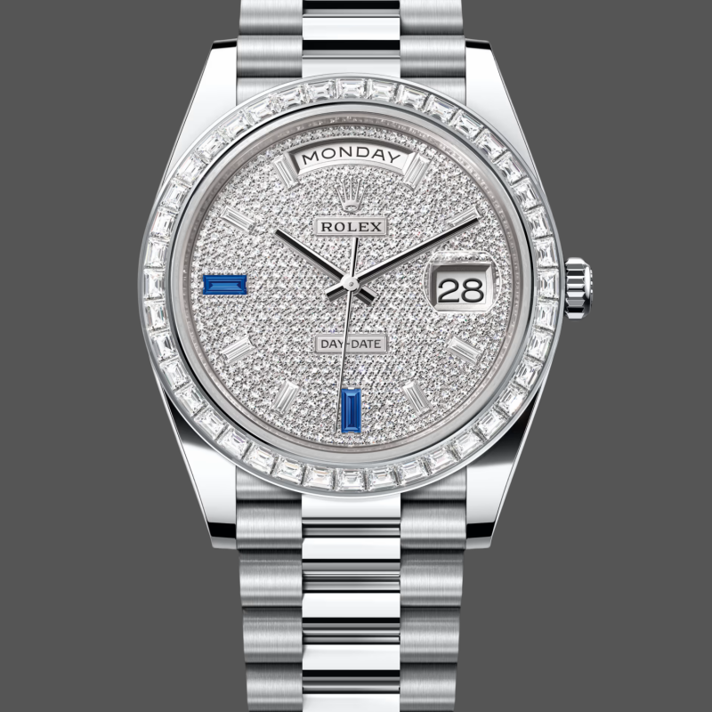 Rolex Day-Date 228396TBR Replica - Quadrante Pavé Diamanti Acciaio Inossidabile