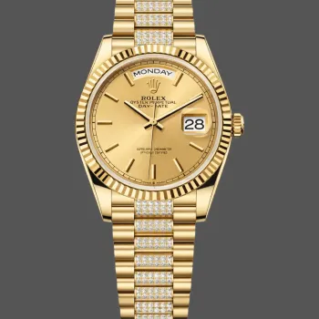 Rolex Day-Date 36 Unisex 128238 Replica - Quadrante Champagne Lunetta Scanalata