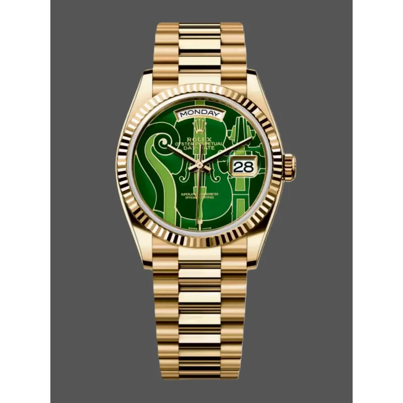 Rolex Day-Date 36 Vienna Philharmonic Unisex 128238-VIO Replica - Quadrante Verde