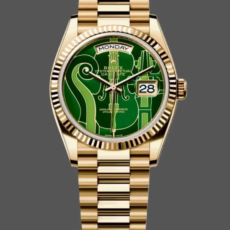 Rolex Day-Date 36 Vienna Philharmonic Unisex 128238-VIO Replica - Quadrante Verde
