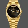 Rolex Day-Date 36 Unisex 18038 Replica - Quadrante Nero Lunetta Scanalata