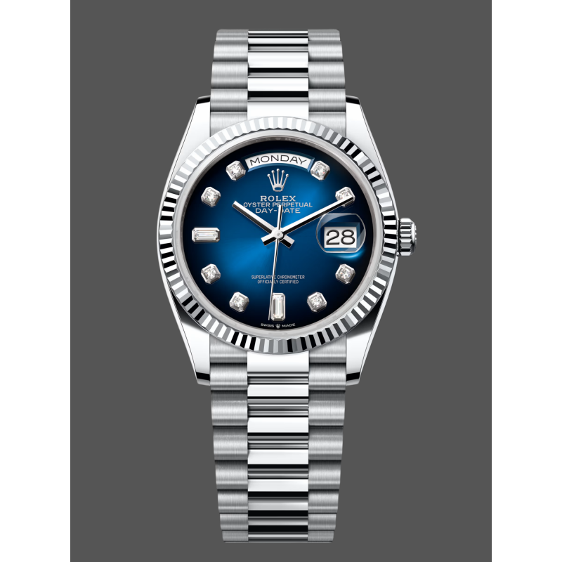Rolex Day-Date Unisex 128236 Replica - Quadrante Blu Acciaio Inossidabile