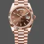 Rolex Day-Date 40 228235 Replica - Quadrante Cioccolato Lunetta Scanalata