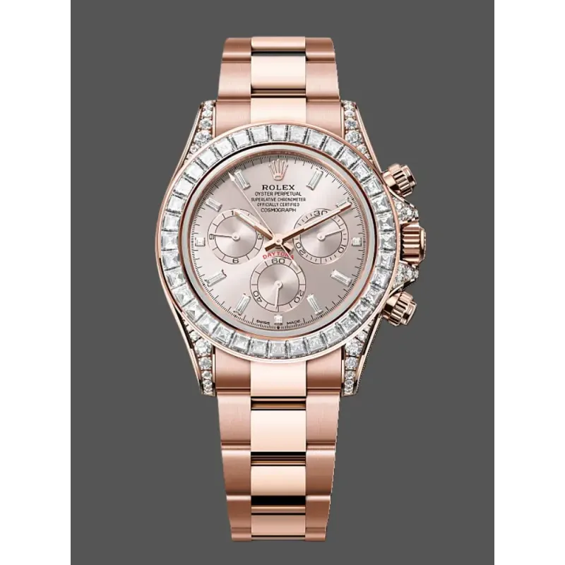Rolex Cosmograph Daytona Unisex 126595TBR Replica - Quadrante Rosa Lunetta con Diamanti
