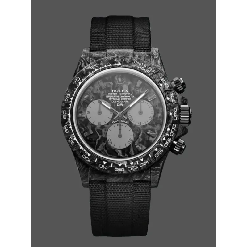 Rolex DiW Daytona All Carbon Graphite Replica - Quadrante Nero Lunetta Tachimetrica