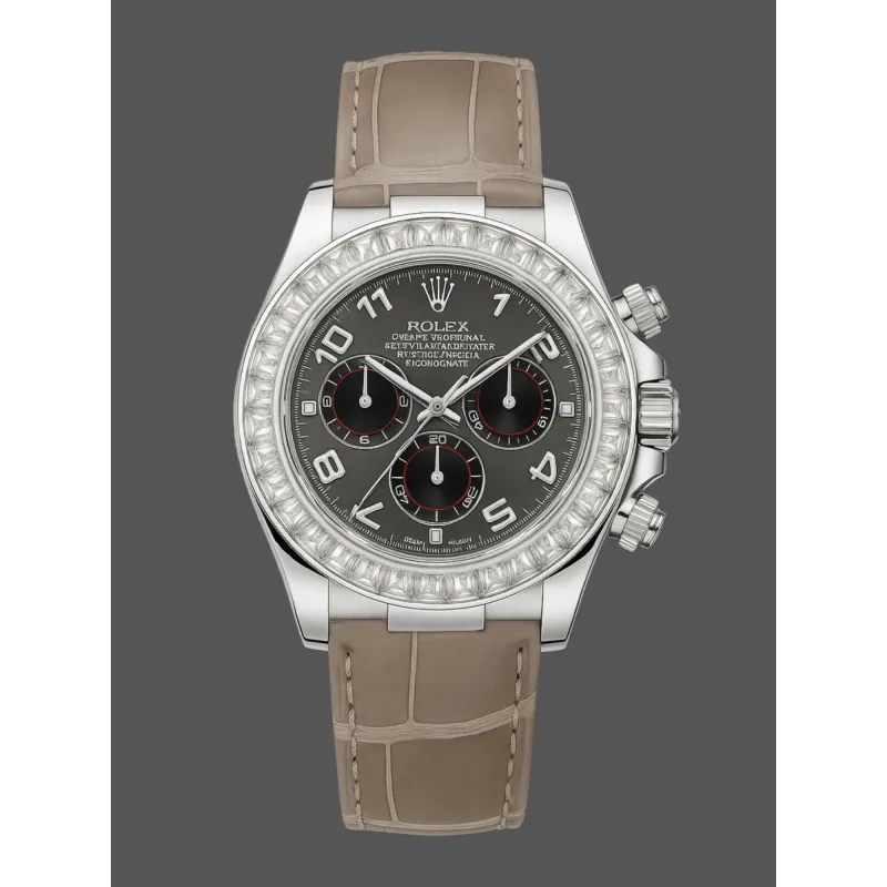 Rolex Daytona Diamond 116519 Replica - Quadrante Rodio Lunetta con Diamanti