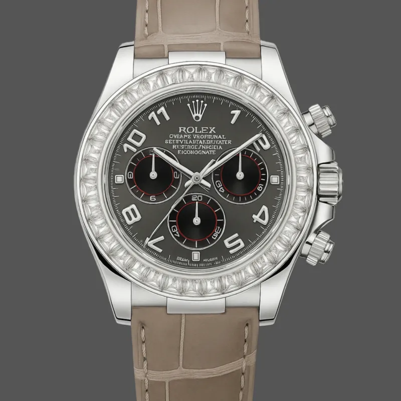 Rolex Daytona Diamond 116519 Replica - Quadrante Rodio Lunetta con Diamanti