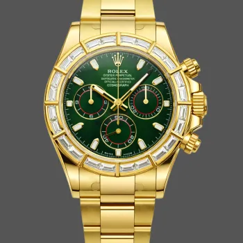 Rolex Daytona 116568BR Replica - Quadrante Verde Lunetta con Diamanti