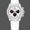 Rolex Cosmograph Daytona 116519 Replica - Quadrante Bianco Lunetta con Diamanti