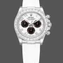 Rolex Cosmograph Daytona 116519 Replica - Quadrante Bianco Lunetta con Diamanti