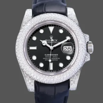 Rolex Submariner Hulk 116610 Replica - Quadrante Nero Lunetta con Diamanti