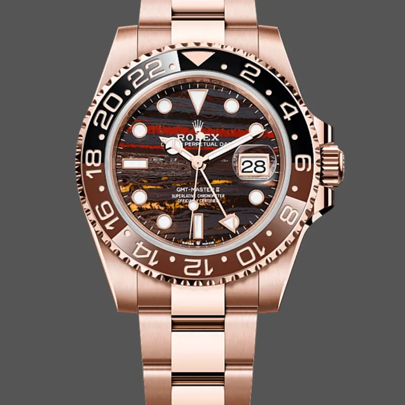 Rolex GMT-Master II Root Beer 126715CHNR Replica - Tiger Iron Bracciale Oyster