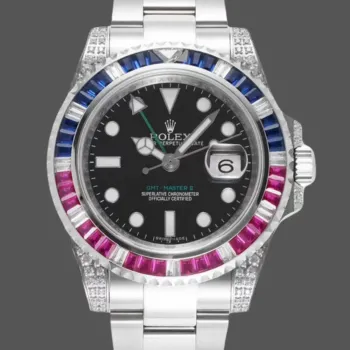 Rolex GMT-Master II Pepsi 126710BLRO Replica - Quadrante Nero Lunetta con Diamanti