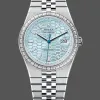 Rolex Land Dweller 127386 Replica - Quadrante Blu Ghiaccio Lunetta con Diamanti