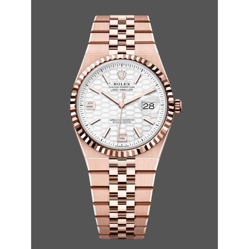 Rolex Land-Dweller Unisex 127235 Replica - Quadrante Argento Lunetta Scanalata