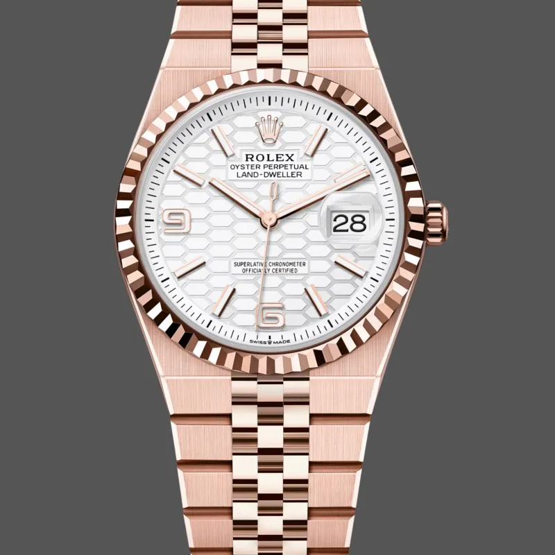 Rolex Land-Dweller Unisex 127235 Replica - Quadrante Argento Lunetta Scanalata