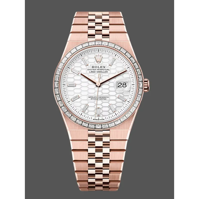 Rolex Land Dweller 127385TBR Replica - Ice White Lunetta con Diamanti